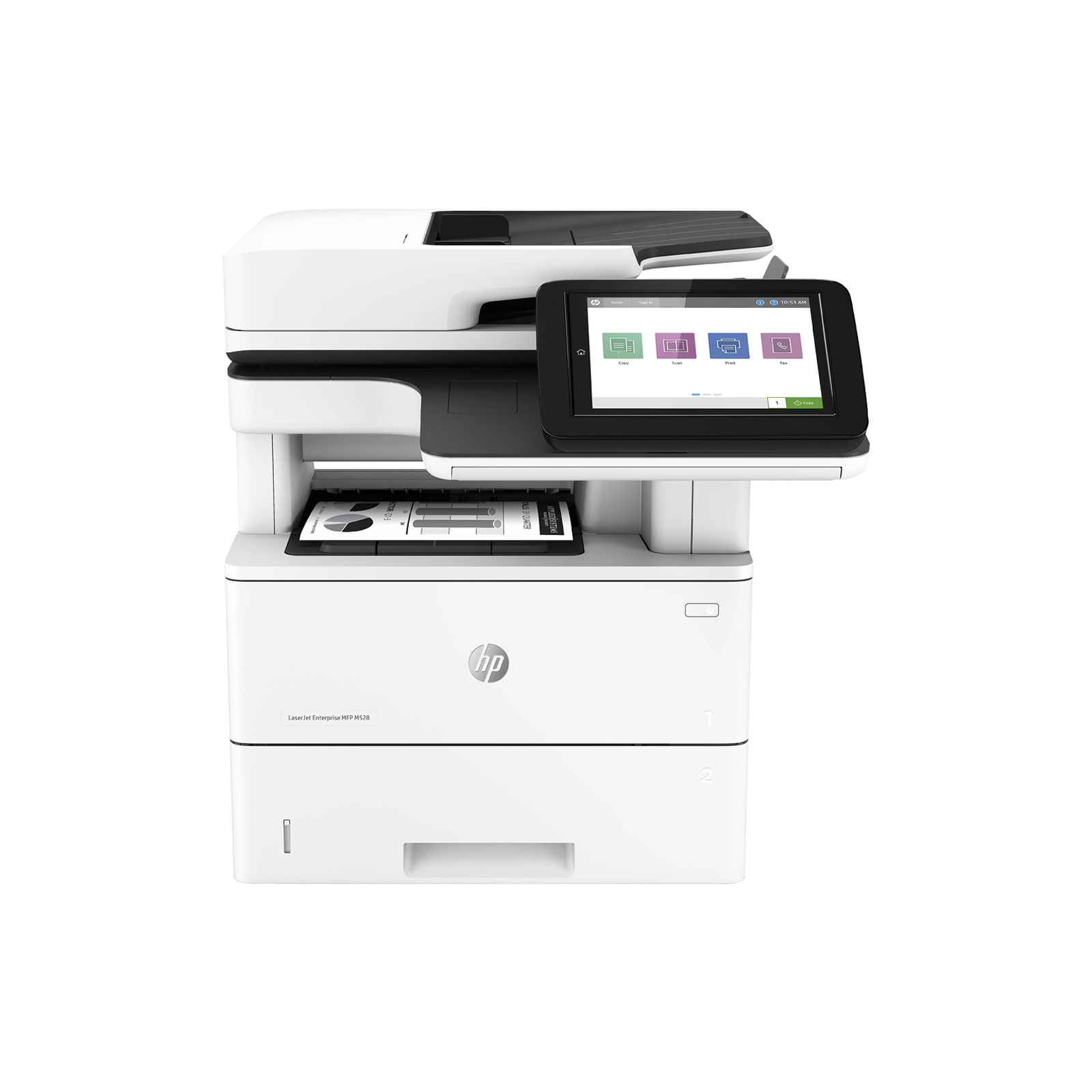 123printer Desk Certified Refurbished HP LaserJet Enterprise MFP M528dn Laser Monochrome Printer