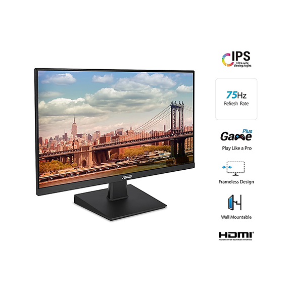123printer Desk Certified Refurbished  Asus VA27EHE 27" Class Full HD Gaming LCD Monitor - 16:9 - Black - 27" Viewable - In-plane Switching (IPS) Technology - WLED Backlight - 1920 x 1080 - 16.7 Million Colors - Adaptive Sync - 250 Nit Maximum - 5 ms - 75 Hz Refresh Rate - HDMI - VGA